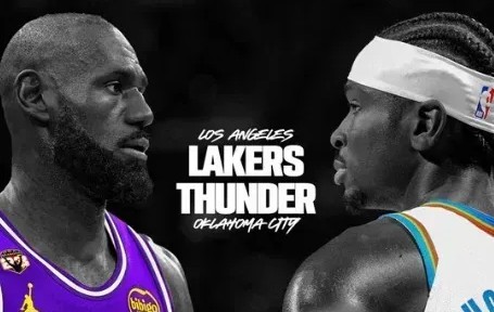 ESPN预测明日季后赛：湖人胜率33.0%，雷霆胜率67.0%